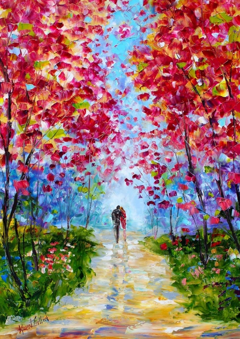 Sestavljanka Pomladna cvetlična romanca 1000 koščkov