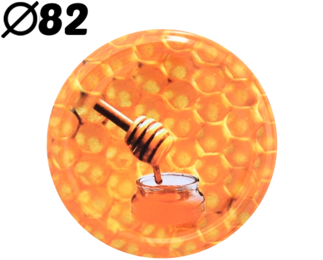 Komplet pokrovčkov 82 mm z motivom medu, 10 kos