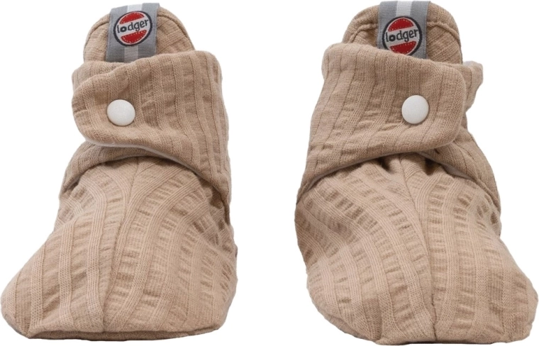 Lodger bombažni copatki Slipper Seersucker bež 0–3 mesece