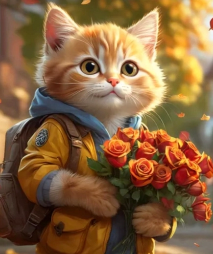 Norimpex diamond painting Ginger kitten 30 × 40 cm