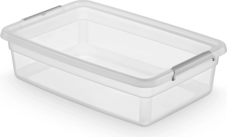 Basestore shranjevalna škatla s pokrovom in sponkami 29 l (58 × 39 × 16 cm)