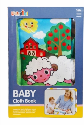 Barvasta mehka knjižica iz blaga z živalmi in pokrajinami