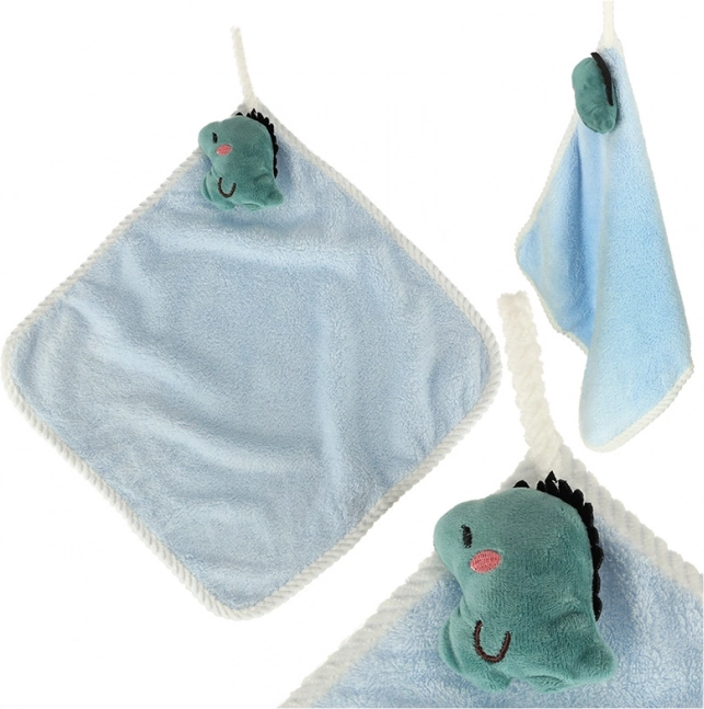 Otroška brisačka za vrtec 30 × 30 cm – modri dinozaver