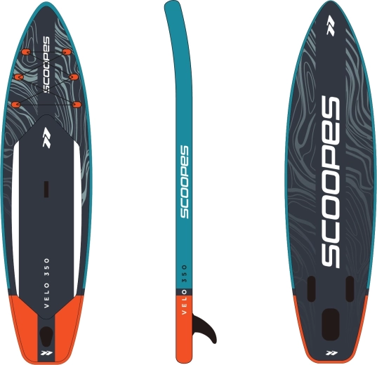 Nafukljiv SUP paddleboard LAGO 350 cm s kompletom dodatne opreme, siv