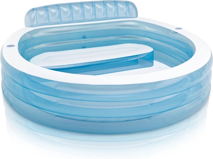 Napenljiv družinski bazen z klopjo 229 × 218 × 79 cm INTEX