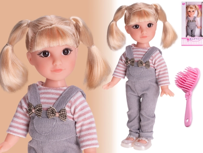 Modna punčka z dolgimi blond lasmi 30 cm