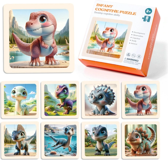 Wooden Dinosaur Puzzle, 8 Pieces