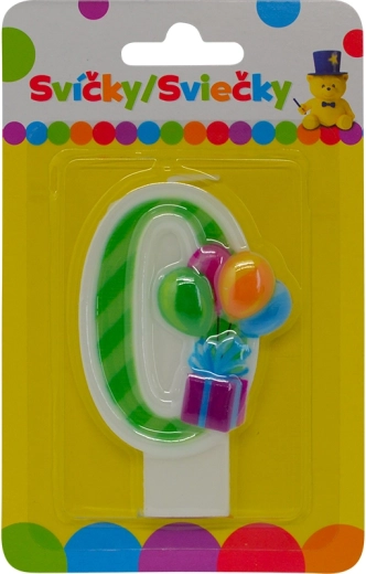 Rojstnodnevna svečka z balončki številka 0