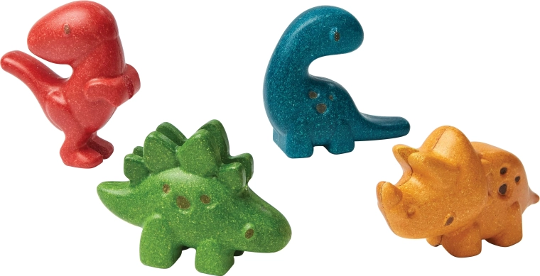 Komplet lesenih dinozavrov Plan Toys