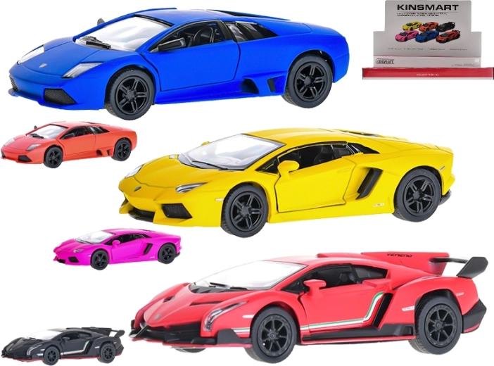 Kinsmart Lamborghini kovinski model avtomobila 1:36 z vzvratno vožnjo in odpirajočimi se vrati