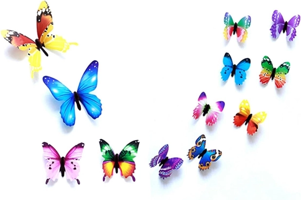 Ag683d fluorescenčni metulji 12 kos mix