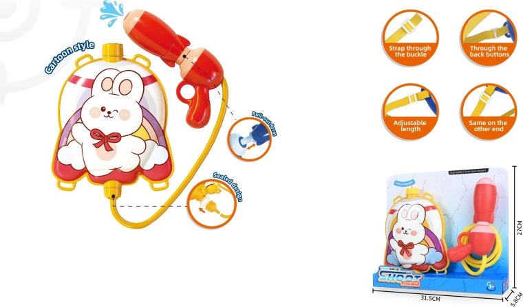 Vodna pištola z nahrbtnim rezervoarjem zajček