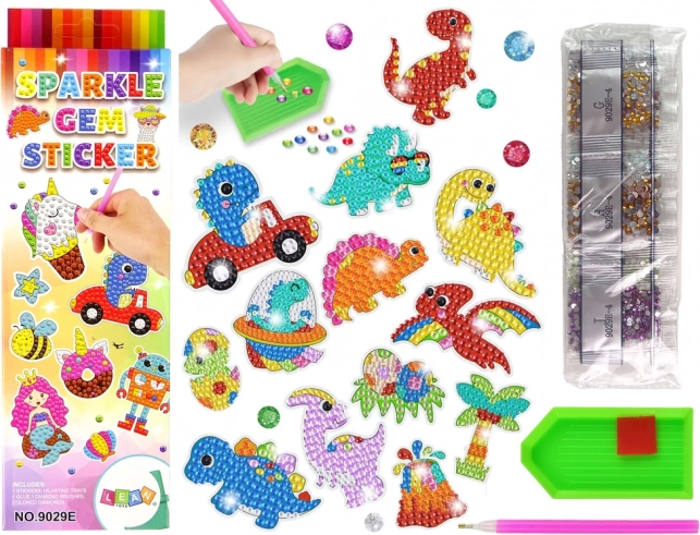 Diamantni Mozaik Nalepke Dinozavri