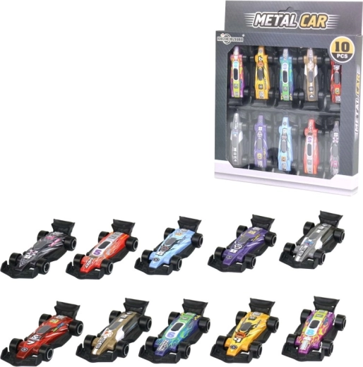 Set of Plastic Formula Cars - 10 Pieces