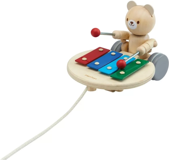 Vlečni medvedek s ksilofonom PlanToys