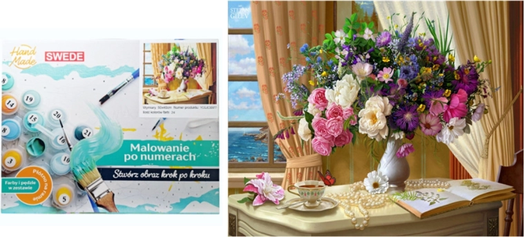 Slikanje po številkah – rože v vazi