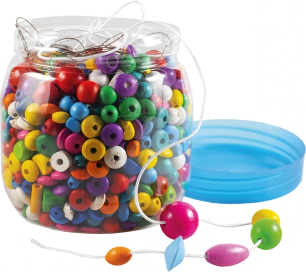 Detoa leseni kroglici v posodi