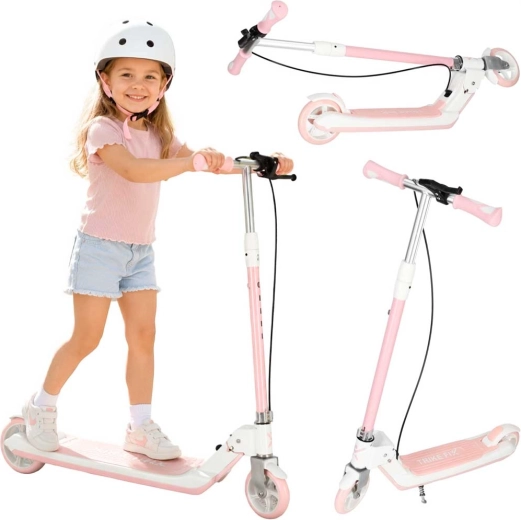 Trike Fix zložljiv otroški skiro s svetlečimi LED kolesi, roza