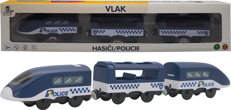 Babu policijski vlak z magnetnimi vagoni na baterije