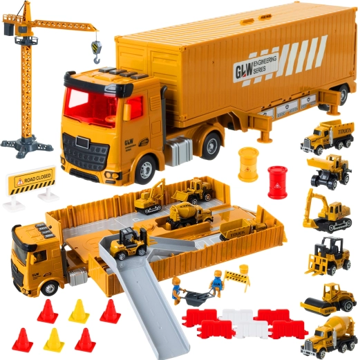 Iso Trade construction truck with crane and accessories