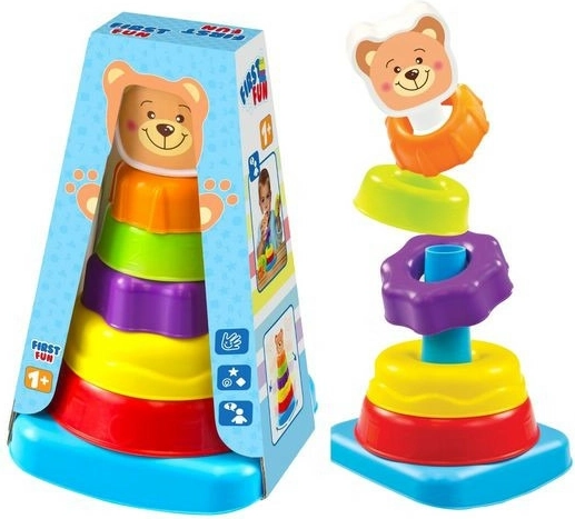 Gradbeni komplet piramida Medvedek za najmlajše otroke