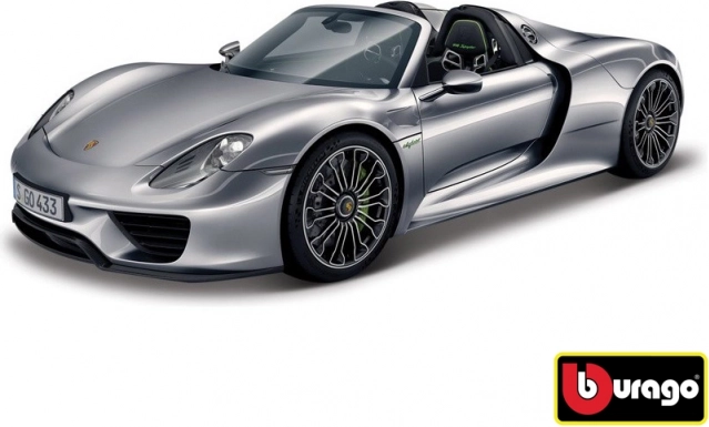 Bburago 1:24 Porsche 918 Spyder Kovinsko siva 18-21076