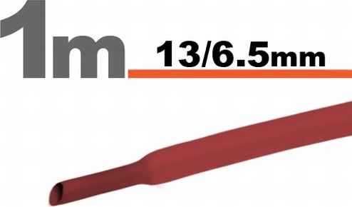 Rdeča skrčna cev 13/6,5 mm