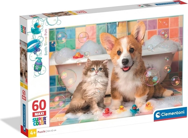 Clementoni maxi sestavljanka za otroke Bath time fun, 60 kosov