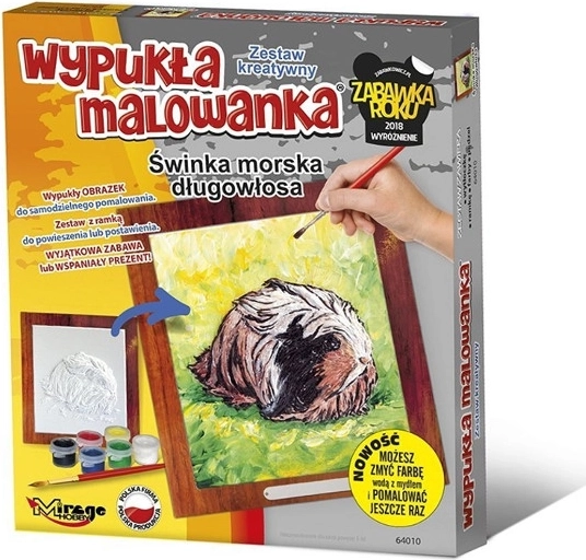 Izbočena pobarvanka – dolgo­lasa morskega prašička (kreativni set)