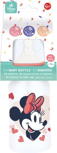 Dojenčka steklenička MINNIE 240 ml z antikolik sistemom
