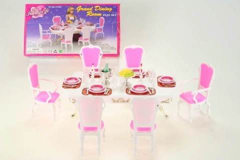 Glorie jedilna miza z dodatki za punčke