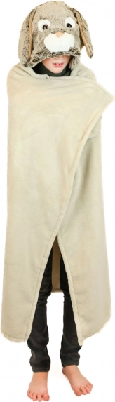 Ogrevalna kapucarja odeja zajček Cozy Noxxiez z žepoma v obliki tačk