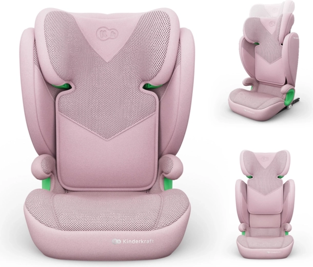 Otroški avtosedež Kinderkraft Junior Fix 2 Plus i-Size 100–150 cm rožnat