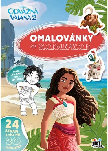 Pobarvanka A4 z nalepkami Vaiana 2