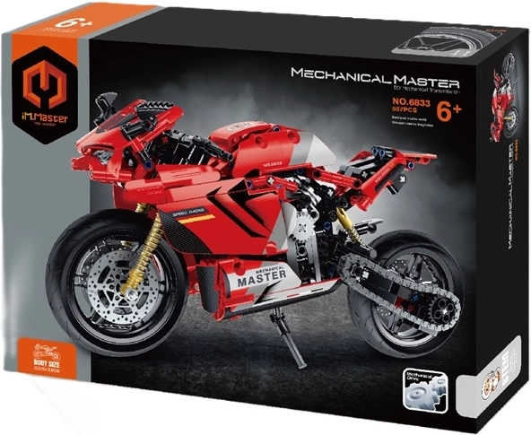 Mechanical Master road motorcycle building set red (557 pieces)