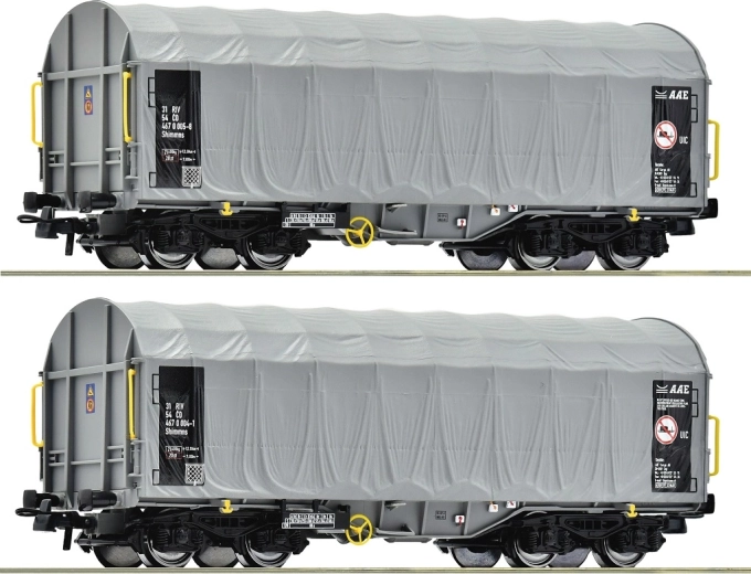 Roco dvodelni komplet tovornih vagonov s ponjavo Shimmns ČD