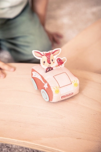 Lilliputiens plišasti avtomobilček na navijanje z jelenčkom Stello