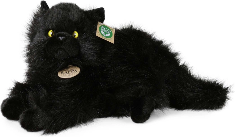 Rappa plush black cat lying 30 cm eco-friendly