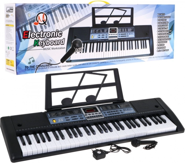 Elektronski klavirski instrument za otroke 5+ let z učnim načinom in metronomom