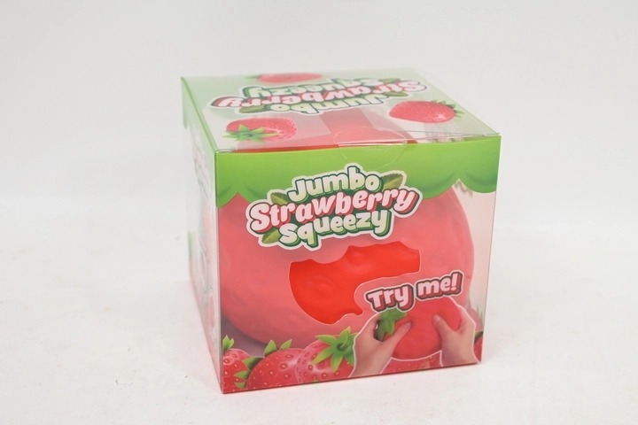 Antistresni mečkalni squishy gnetek jagoda jumbo 15 cm – 1 kos