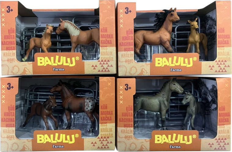 BALULU igralni komplet kobila z žrebičkom - 1 kos