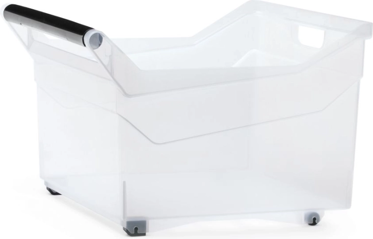 Plastičen prozoren shranjevalni zaboj na kolescih 29 l NUK
