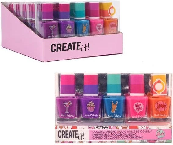 Create it! barvni lak za nohte, ki spreminja barvo – set 5 kosov
