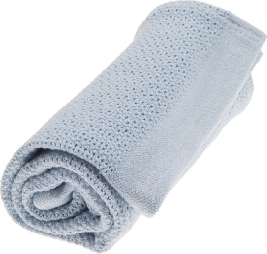 VINTER & BLOOM odeja iz organskega bombaža Soft Grid True Blue