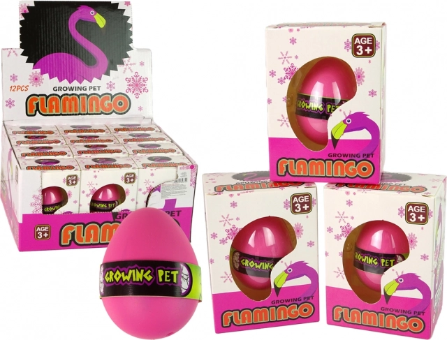 Rastoče jajce flamingo 6 cm rožnato