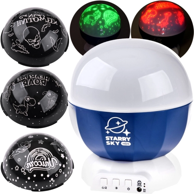 Projektor zvezdnega neba z motivi dinozavrov in noči čarovnic