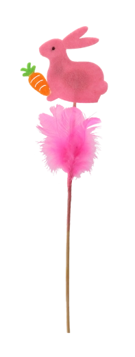 Velikonočni zajček na paličici s peresci 29 cm