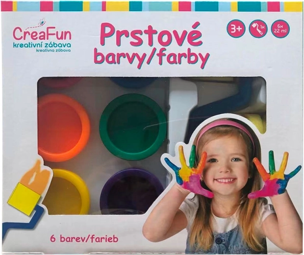 CreaFun barve za prstno slikanje – set 6 × 132 ml