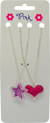Ogrlice s obeski srce in zvezda, komplet 2 kos