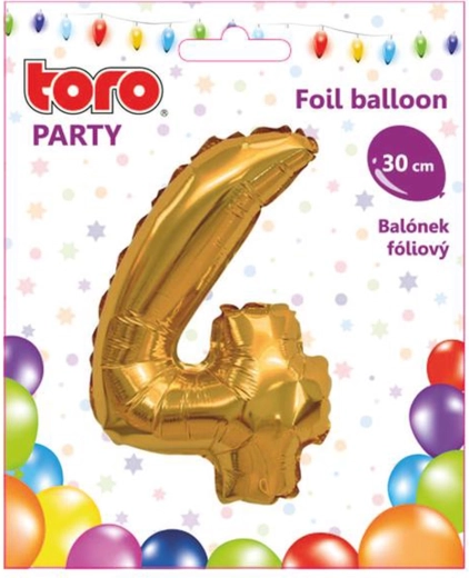 Foliasti balon številka 4 30 cm zlati TORO